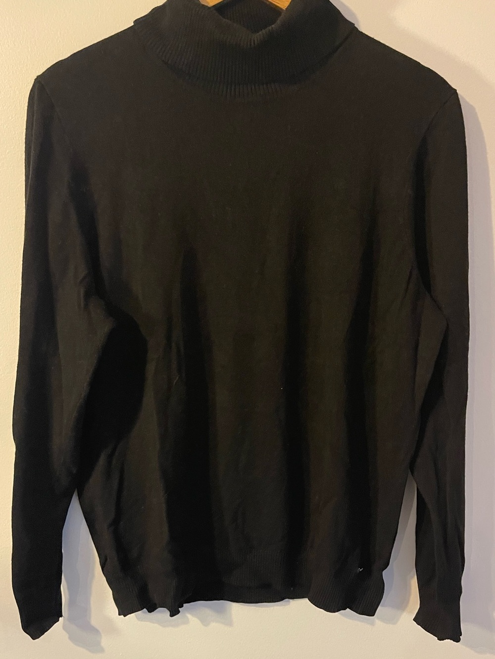 Calvin Klein Black Button Cuff Turtleneck Sweater XL